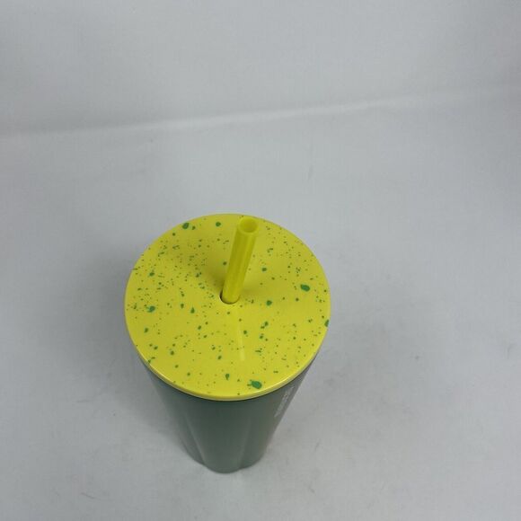 STARBUCKS Venti Stainless Steel Lime Puffy Cold Cup NEW Green Ombre Speckled Top - Picture 7 of 9